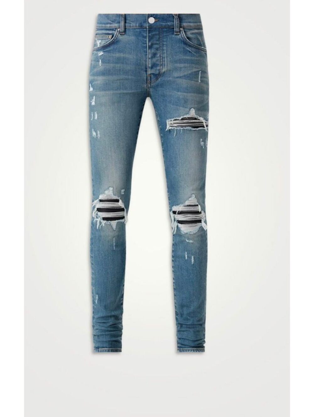 Amiri mx1 Blue clay Jean leather knee